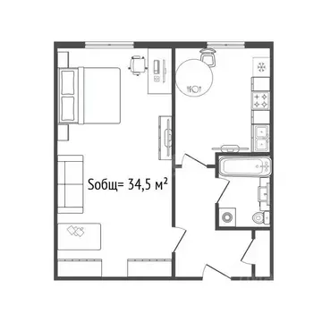 1-к кв. Новосибирская область, Новосибирск Гидромонтажная ул., 58 ...