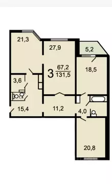 3-к кв. Москва Снежная ул., 19к2 (131.5 м)