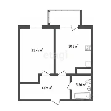 1-к кв. Тюменская область, Тюмень ул. Раушана Абдуллина, 2 (34.2 м)