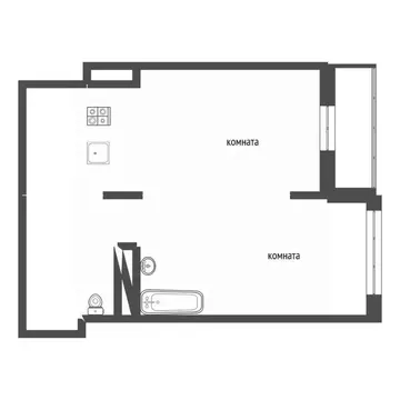 2-к кв. Воронежская область, Воронеж ул. Революции 1905 года, 34 (56.8 ...