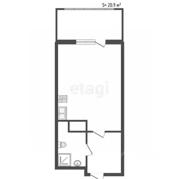 Студия Санкт-Петербург Октябрьская наб., 86К1 (20.9 м)