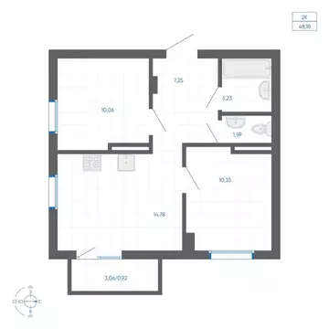2-к кв. Челябинская область, Челябинский городской округ, пос. ...