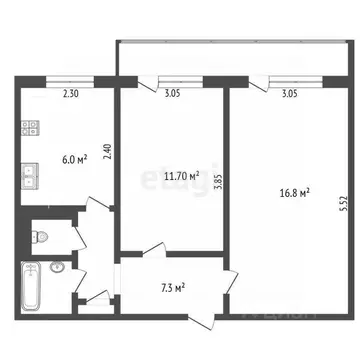 2-к кв. Псковская область, Печоры Вокзальная ул., 14 (45.9 м)