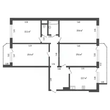 4-к кв. Тюменская область, Тюмень ул. Монтажников, 19 (114.0 м)