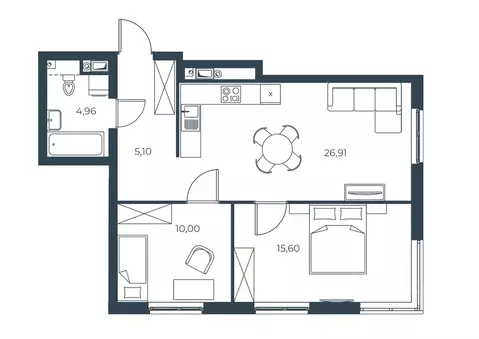 2-к кв. Астраханская область, Астрахань Татарская Слобода кв-л,  ...