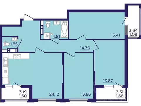 3-к кв. Воронежская область, Воронеж Учхоз кв-л, Городские сады жилой ...