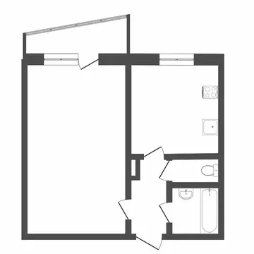 1-комнатная квартира: Тюмень, Заречный проезд, 4 (33.6 м)