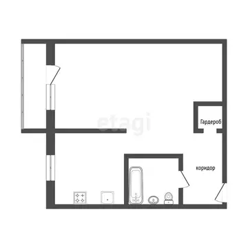 1-комнатная квартира: Челябинск, улица Плеханова, 19 (29.7 м)