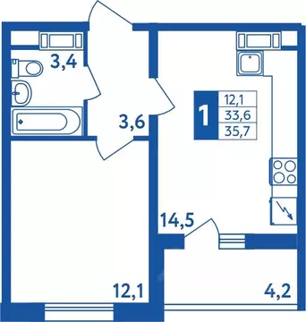 1-к кв. Башкортостан, Уфа Дема жилрайон, Новая Дема жилой комплекс ...