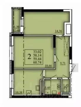 2-к кв. Башкортостан, Уфа Затон-Восточный жилрайон, Паруса жилой ...