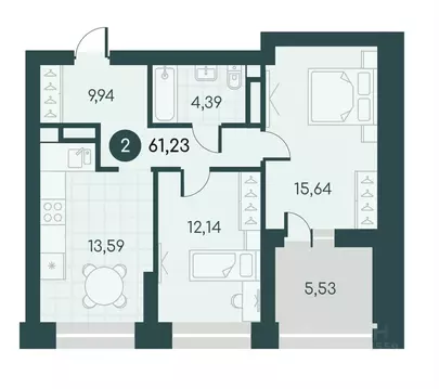 2-к кв. Курганская область, Курган Малиновые высоты жилой комплекс ...