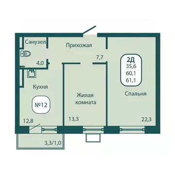 2-к кв. Московская область, Солнечногорск городской округ, Андреевка ...