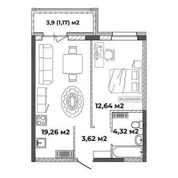 1-к кв. Ярославская область, Ярославль ул. Старая Костромская, 4 ...