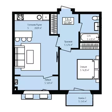 1-к кв. Дагестан, Дербент Камеллия жилой комплекс (50.38 м)