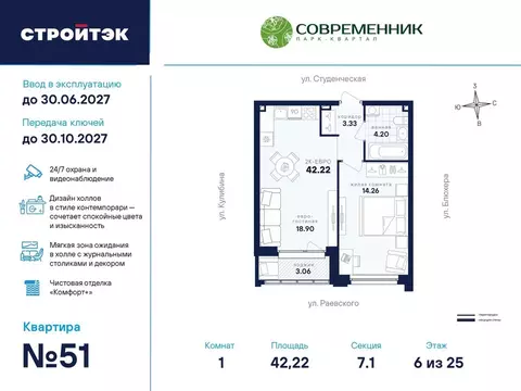 1-к кв. Свердловская область, Екатеринбург Втузгородок жилрайон, ...