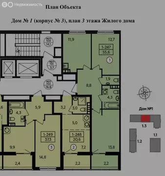 2-комнатная квартира: Всеволожск, Керченская улица, 1к3 (55.8 м)