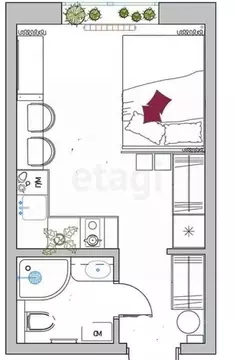 Студия Калининградская область, Зеленоградск ул. Гагарина, 87 (29.2 м)
