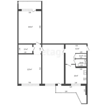 3-комнатная квартира: Калининград, набережная Генерала Карбышева, 6 ...