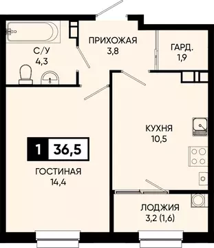 1-к кв. Ставропольский край, Кисловодск городской округ, пос. ...