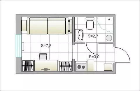 Квартира-студия: Казань, улица Восстания, 93А (13 м)