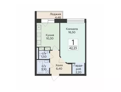 1-к кв. Московская область, Раменский муниципальный округ, Родники пгт ...