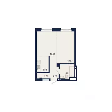 2-к кв. Башкортостан, Уфа Новомостовая ул., 4А (40.6 м)