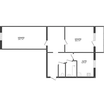 2-комнатная квартира: Златоуст, Зелёная улица, 28 (43 м)