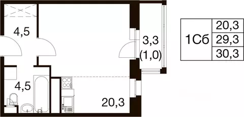 Студия Московская область, Балашиха Гагарина мкр, ул. Проектная, 9Ас1 ...