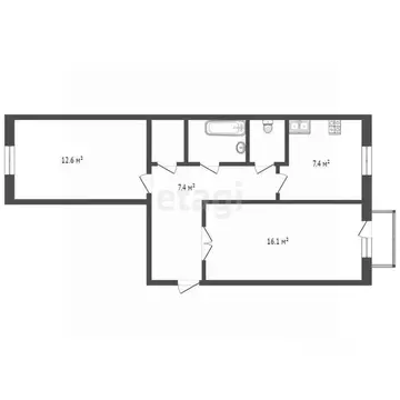 2-к кв. Тюменская область, Тюменский муниципальный округ, Боровский ...