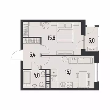 1-к кв. Пермский край, Пермь Ераничи мкр,  (41.6 м)