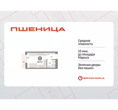 Квартира-студия: Новосибирский район, рабочий посёлок Краснообск, 3-й ...