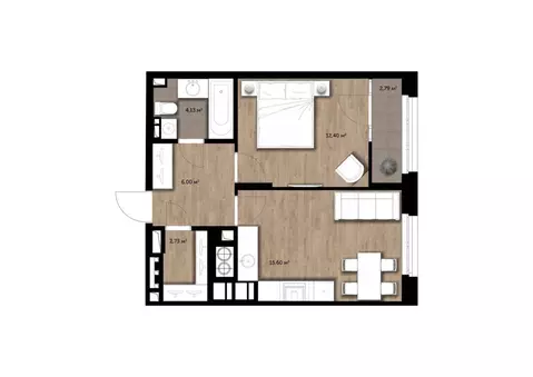 1-к кв. Рязанская область, Рязань Гражданская ул., 19 (42.26 м)