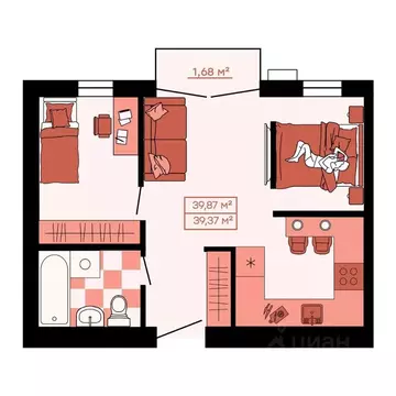 2-к кв. Приморский край, Владивосток Главная ул. (80.75 м)