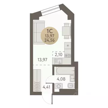 Студия Новосибирская область, Новосибирск Урбан Пикс жилой комплекс ...