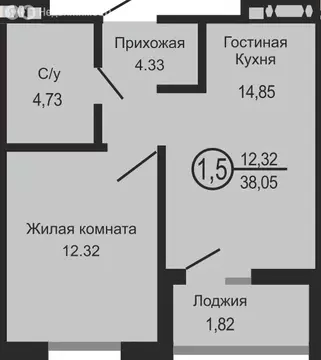 1-комнатная квартира: Оренбург, ЮАО, Ленинский район (38.05 м)