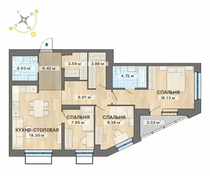 3-комнатная квартира: Екатеринбург, жилой район Уралмаш, Авангардная ...