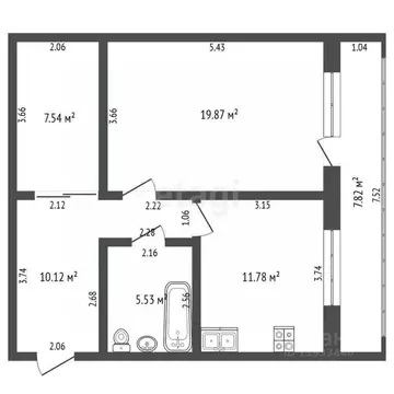 1-к кв. Тюменская область, Тюмень Восточный мкр, проезд Майский, 3 ...