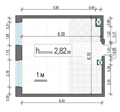1-к кв. Московская область, Мытищи Белый Grad жилой комплекс (37.6 м)