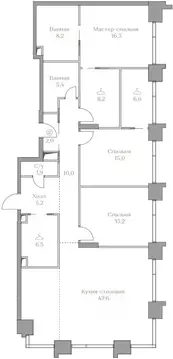 3-к кв. Москва Коллекция Лужники жилой комплекс (143.1 м)