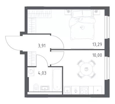 1-к кв. Башкортостан, Уфа ул. Минигали Губайдуллина, 8к9 (31.23 м)