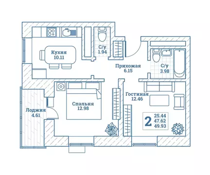 2-к кв. Московская область, Щелково городской округ, Монино пгт ул. ...