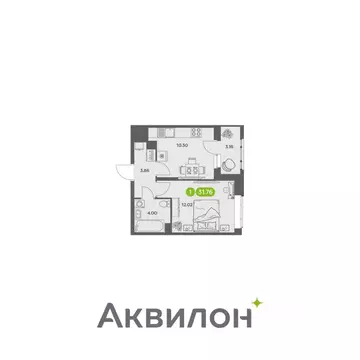 1-к кв. Архангельская область, Архангельск АКвартал жилой комплекс ...