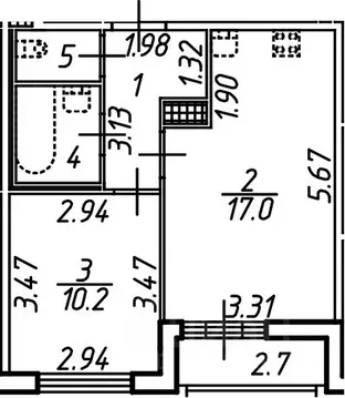 1-к кв. Санкт-Петербург пос. Шушары, просп. Старорусский, 11 (37.9 м)