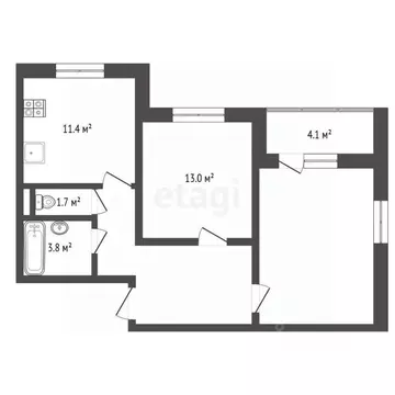 2-к кв. Орловская область, Орел ул. Зареченская, 1к2 (58.9 м)