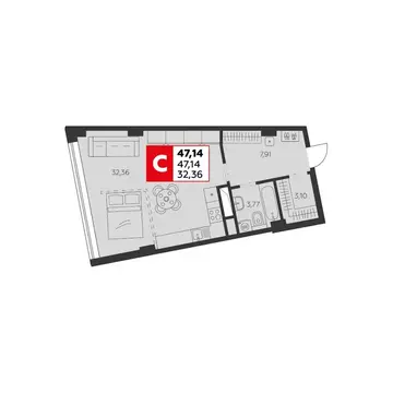 1-к кв. Ростовская область, Ростов-на-Дону ул. Штахановского, 24/2 ...