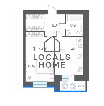 1-к кв. Рязанская область, Рязанский муниципальный округ, с. Дядьково ...