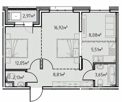 2-к кв. Иркутская область, Иркутск Иркутск-2 мкр, Зенит жилой комплекс ...