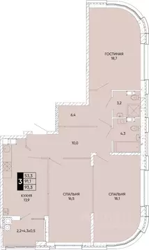 3-к кв. Ростовская область, Ростов-на-Дону Левобережная ул., 6/6с8 ...