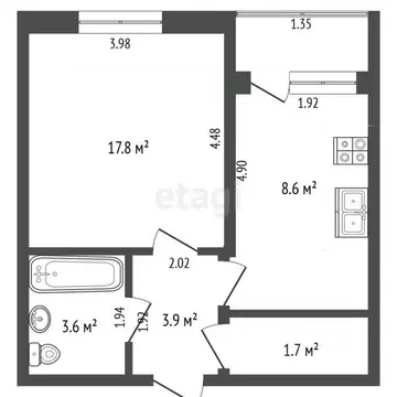 1-к кв. Башкортостан, Стерлитамак Михайловский мкр, ул. Сазонова, 26 ...