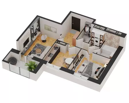 2-к кв. Удмуртия, Ижевск Новая Восьмая ул., 67 (64.76 м)